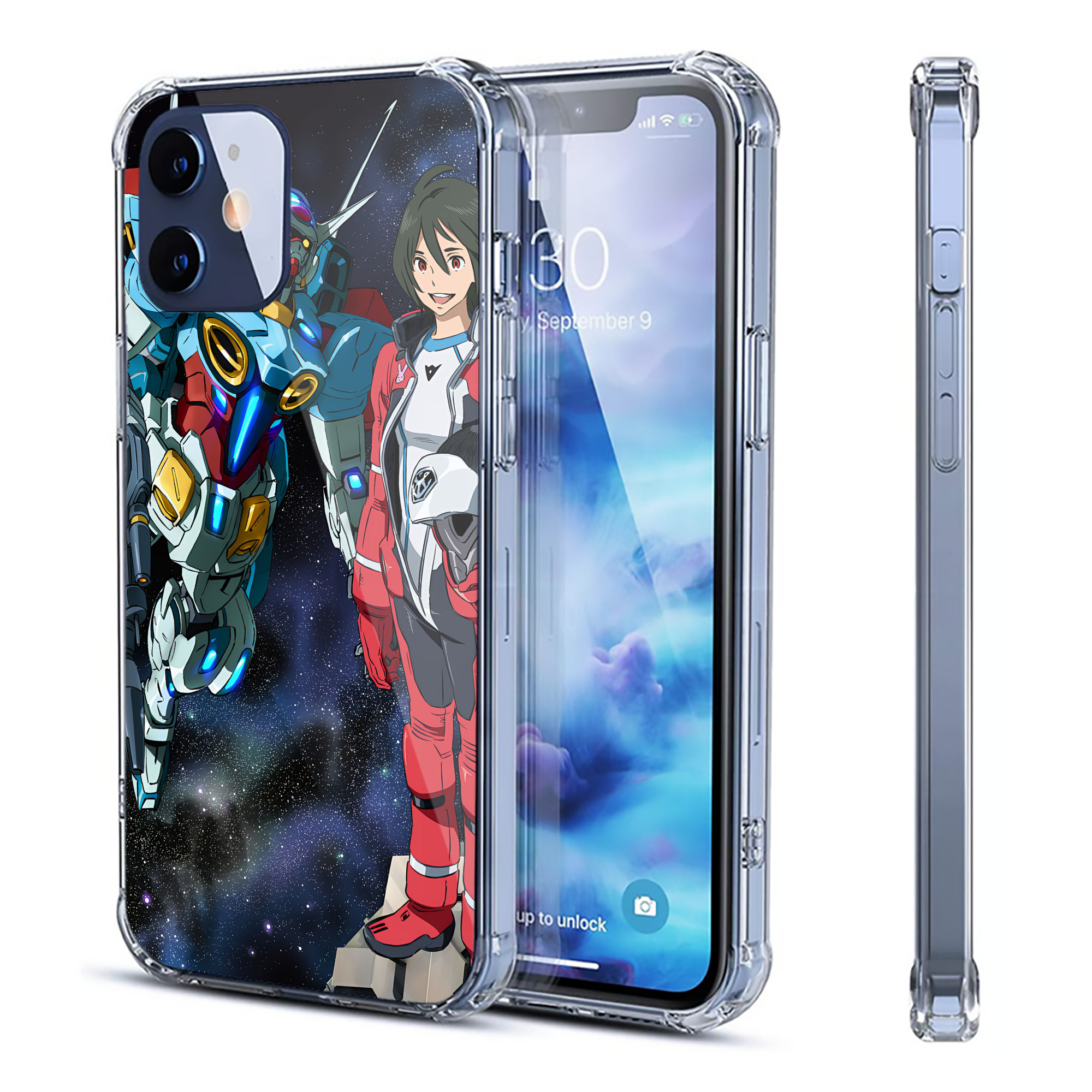 （画像用） 機動戦士ガンダム Mobile Suit Gundam 【iPhone 12シリーズ対応】透明スマホケース（クリアソフトケース）